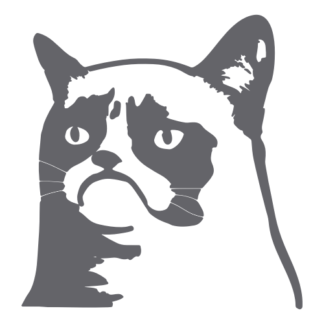 Grumpy Cat 2 Decal (Grey)